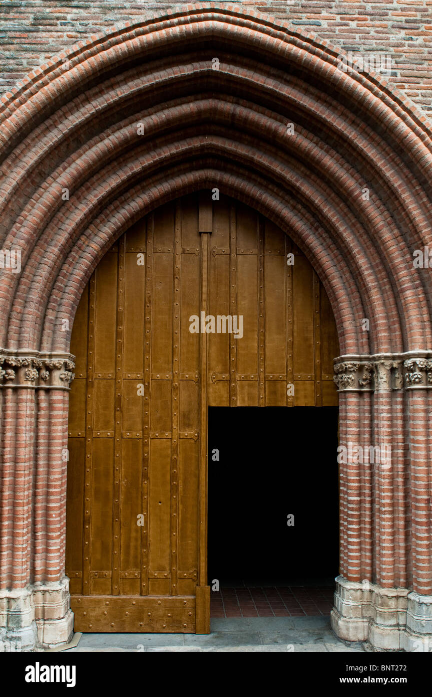 Main entrance to the Church of the Jacobins, Toulouse, France Stock