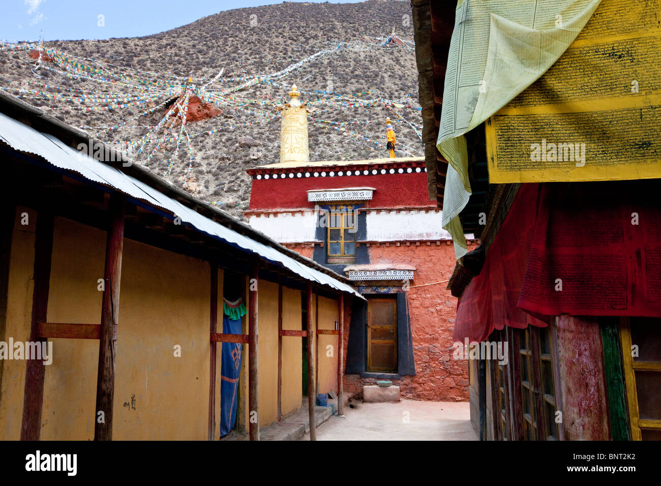Yungdrungling Bon Monastery in Tsang, Tibet Stock Photo