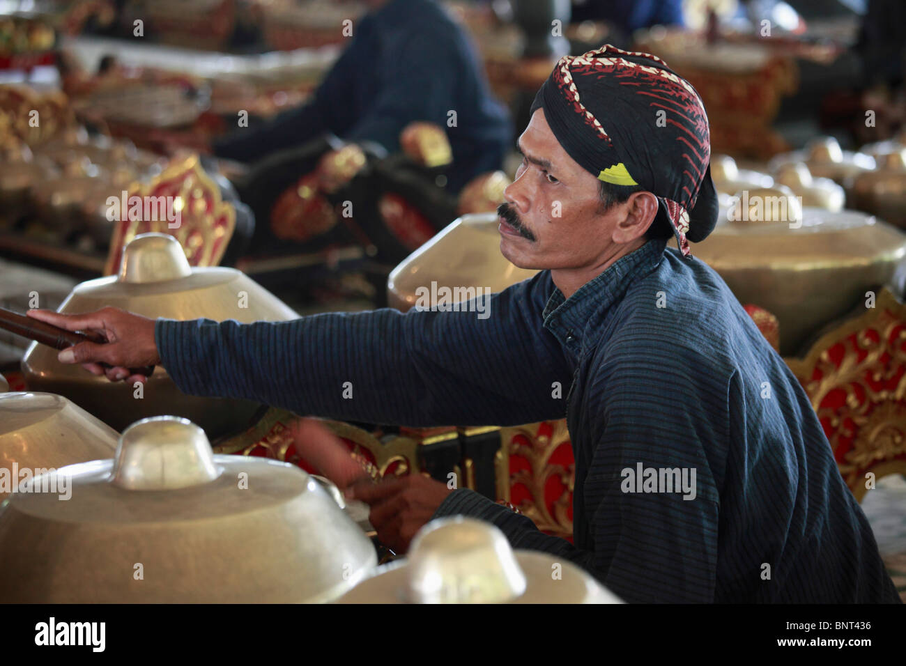Indonesia; Java; Yogyakarta; gamelan musician Stock Photo - Alamy