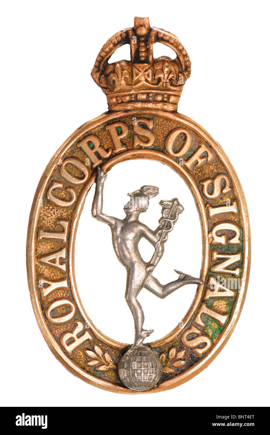 British Military Cap Badge - Royal Corps of Signals Stock Photo