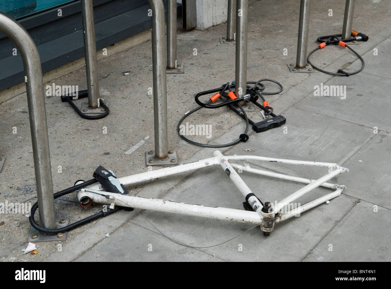 Damaged bike rack hi-res stock photography and images - Alamy