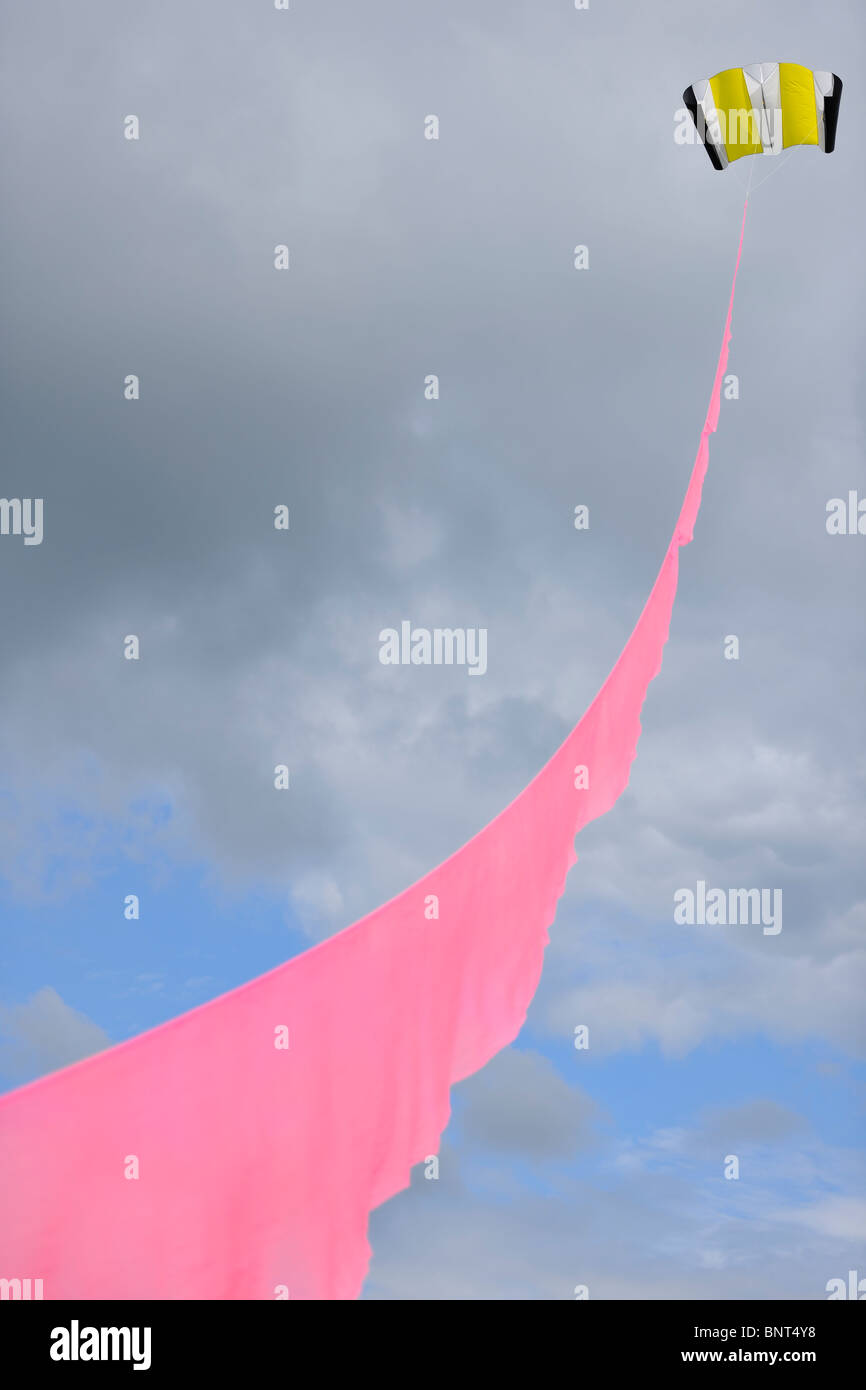 Flying Kite Static Line Kite Stock Photo Alamy