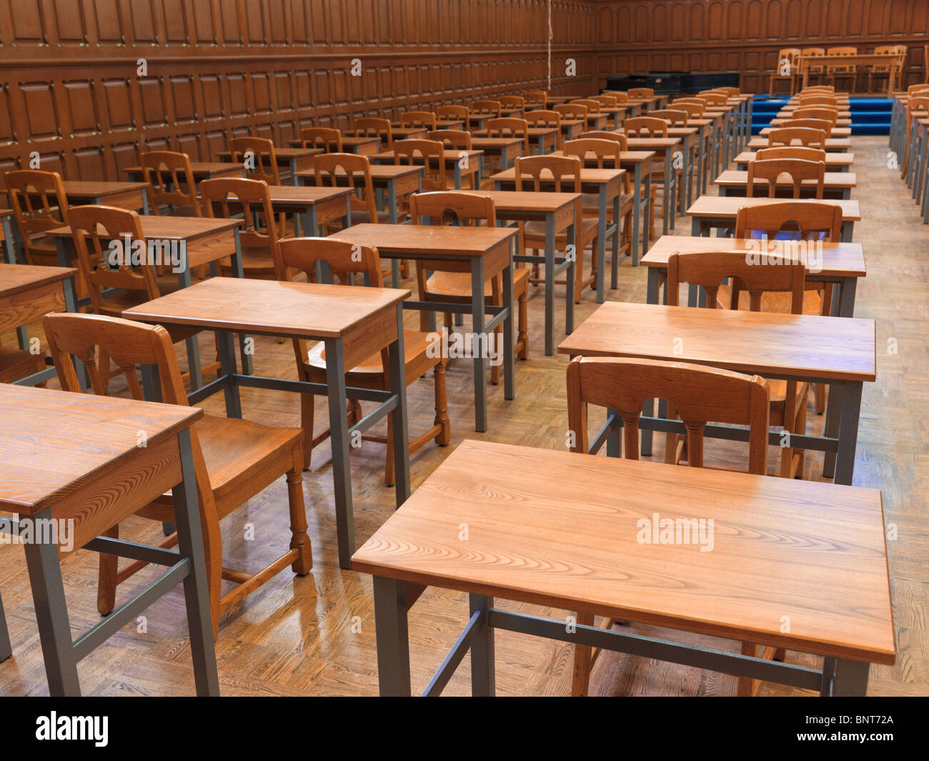 Desks At A Lecture Hall University Of Toronto Canada Stock Photo