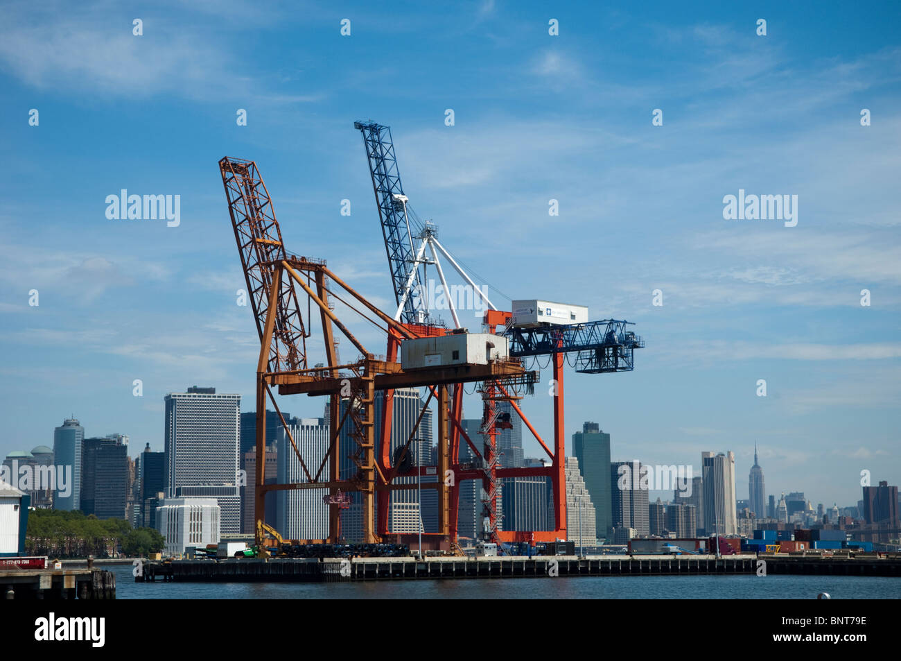 The cranes of the Brooklyn Marine Terminal in Red Hook Brooklyn in New