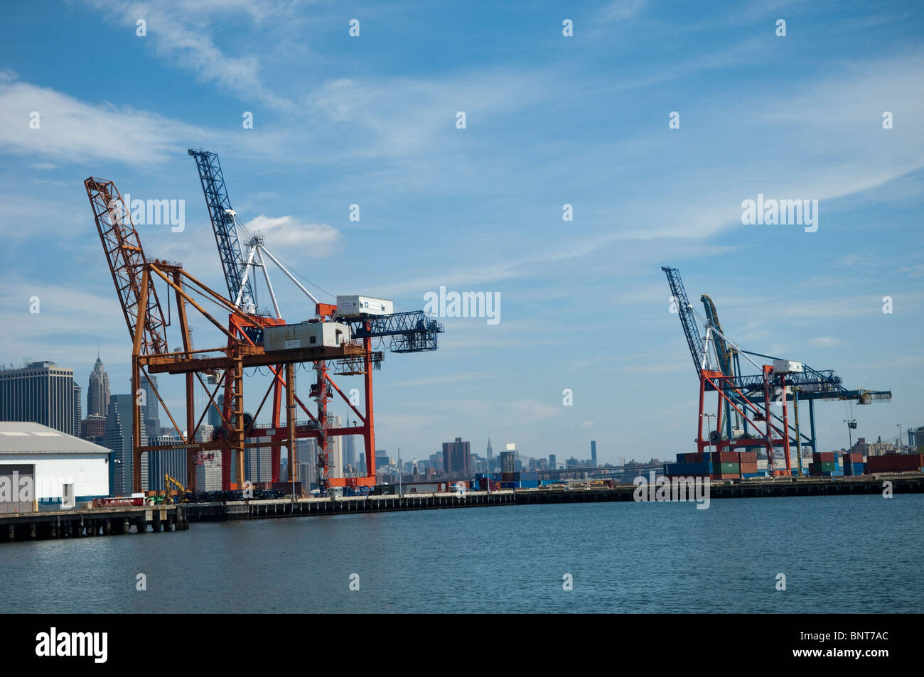 The cranes of the Brooklyn Marine Terminal in Red Hook Brooklyn in New