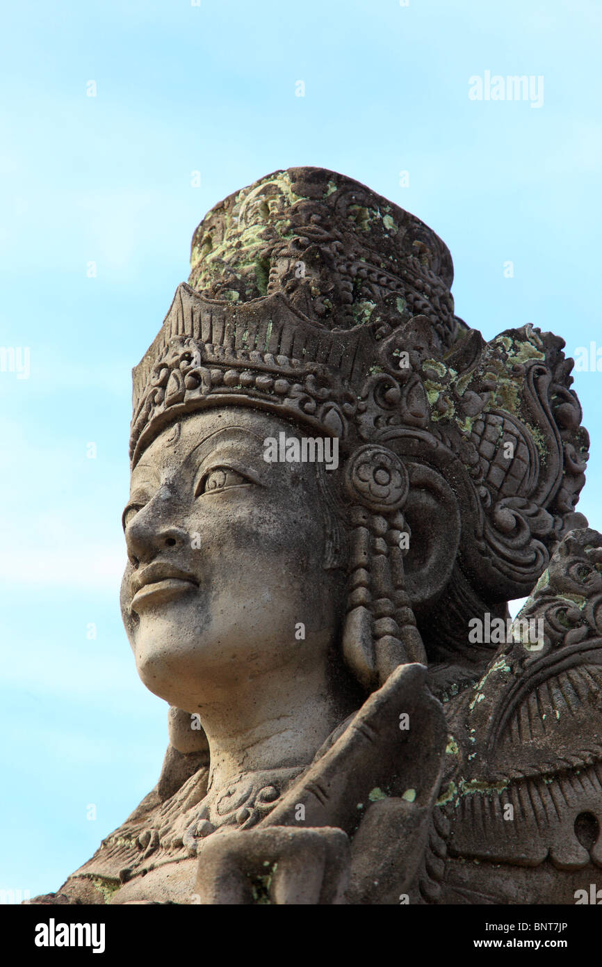Indonesia, Bali, Semarapura, Bale Kambang, floating pavilion, statue, Stock Photo