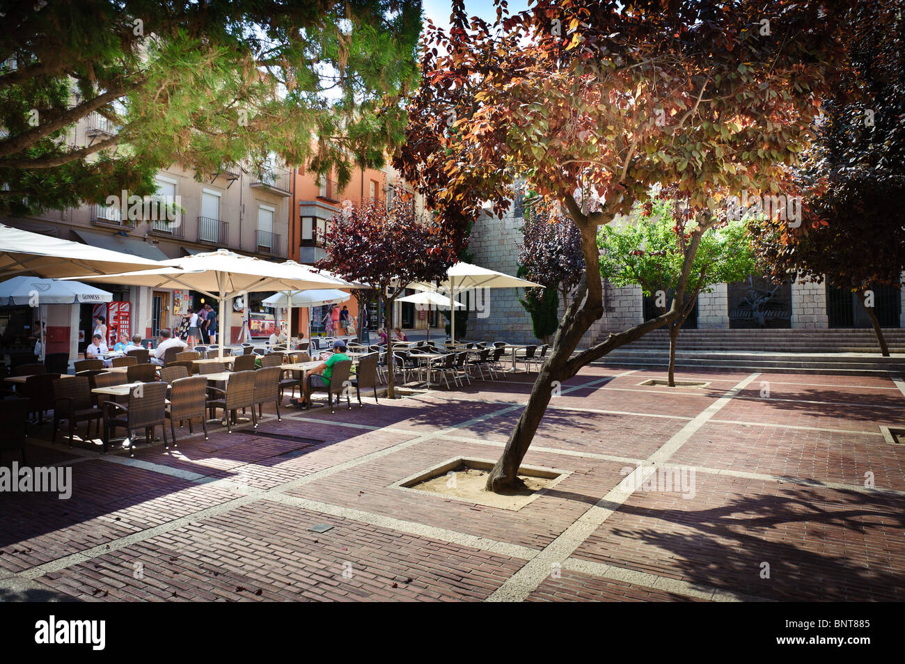 A cafe in every corner in Figueres, Spain Stock Photo - Alamy