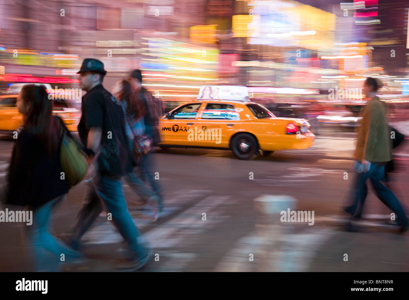 New York Yellow Cab, Manhattan, New York City, USA America Stock Photo