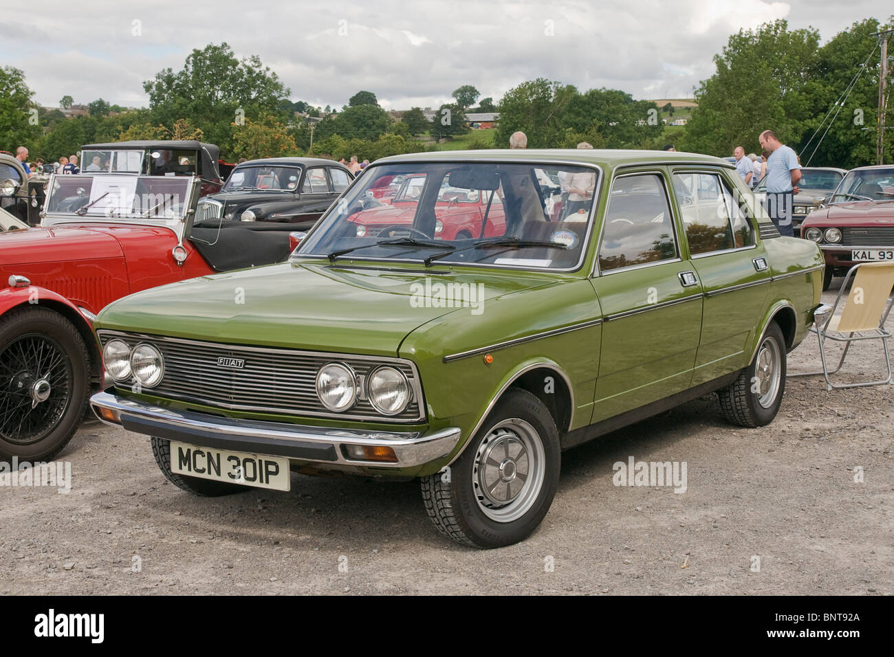 Fiat 132 motor car at a classic car rally in Yorkshire Stock Photo