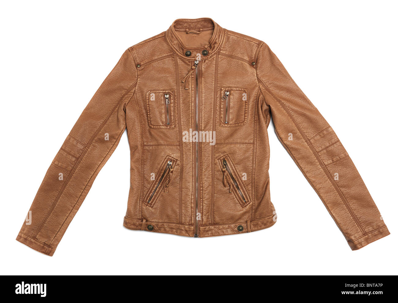 women's short brown leather jacket
