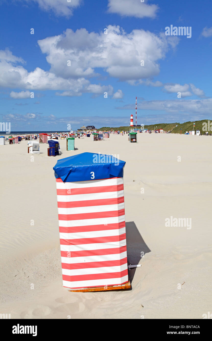 south beach of Borkum Island, East Friesland, North Sea Coast, Lower Saxony, Germany Stock Photo