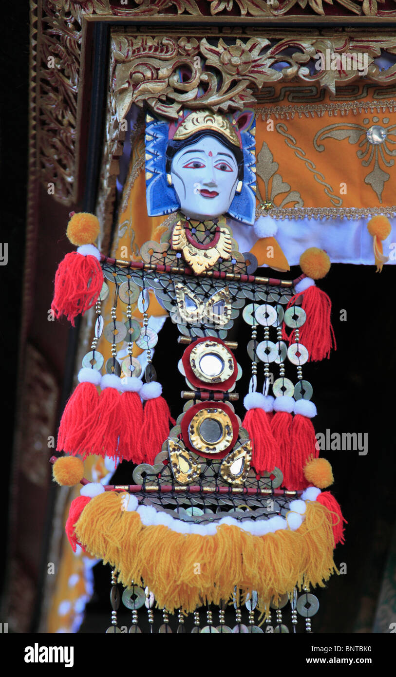 Indonesia, Bali, Ubud, small roadside shrine, holiday decoration, Stock Photo