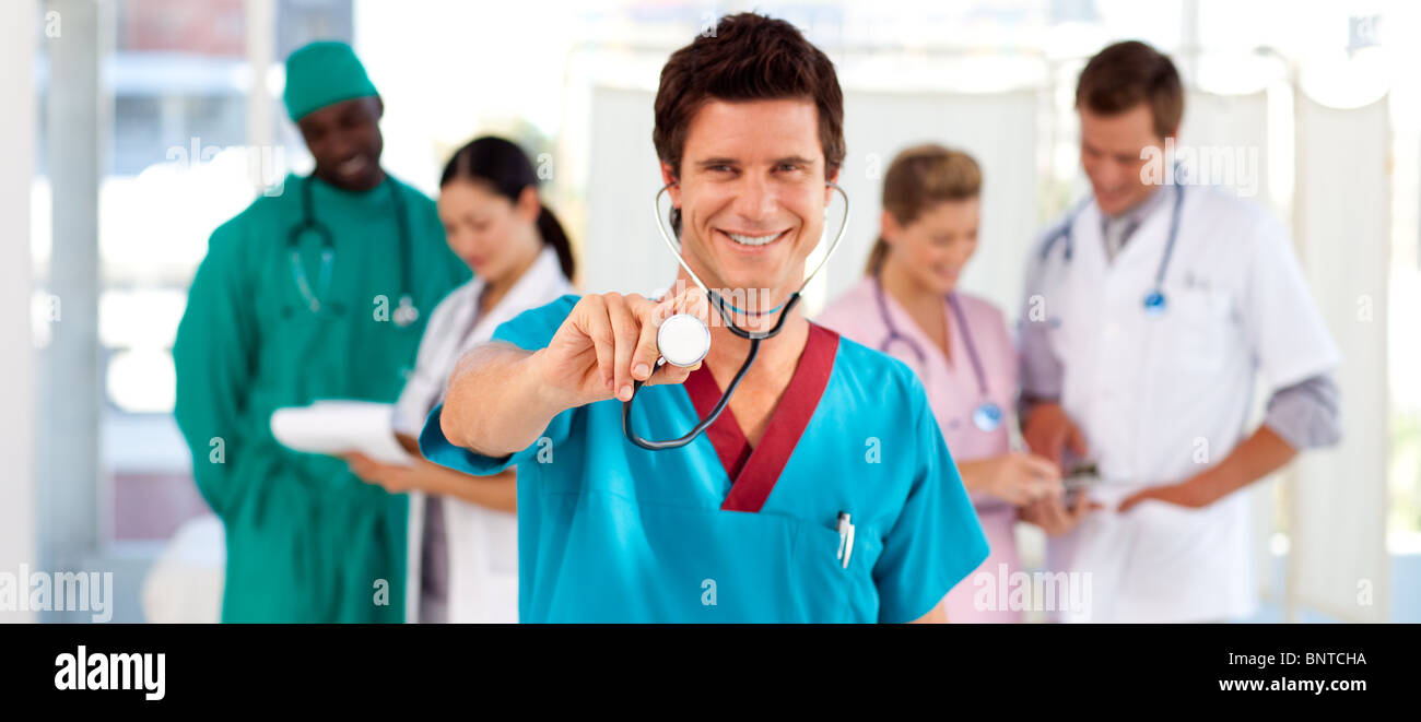 Happy friendly doctor hi-res stock photography and images - Alamy