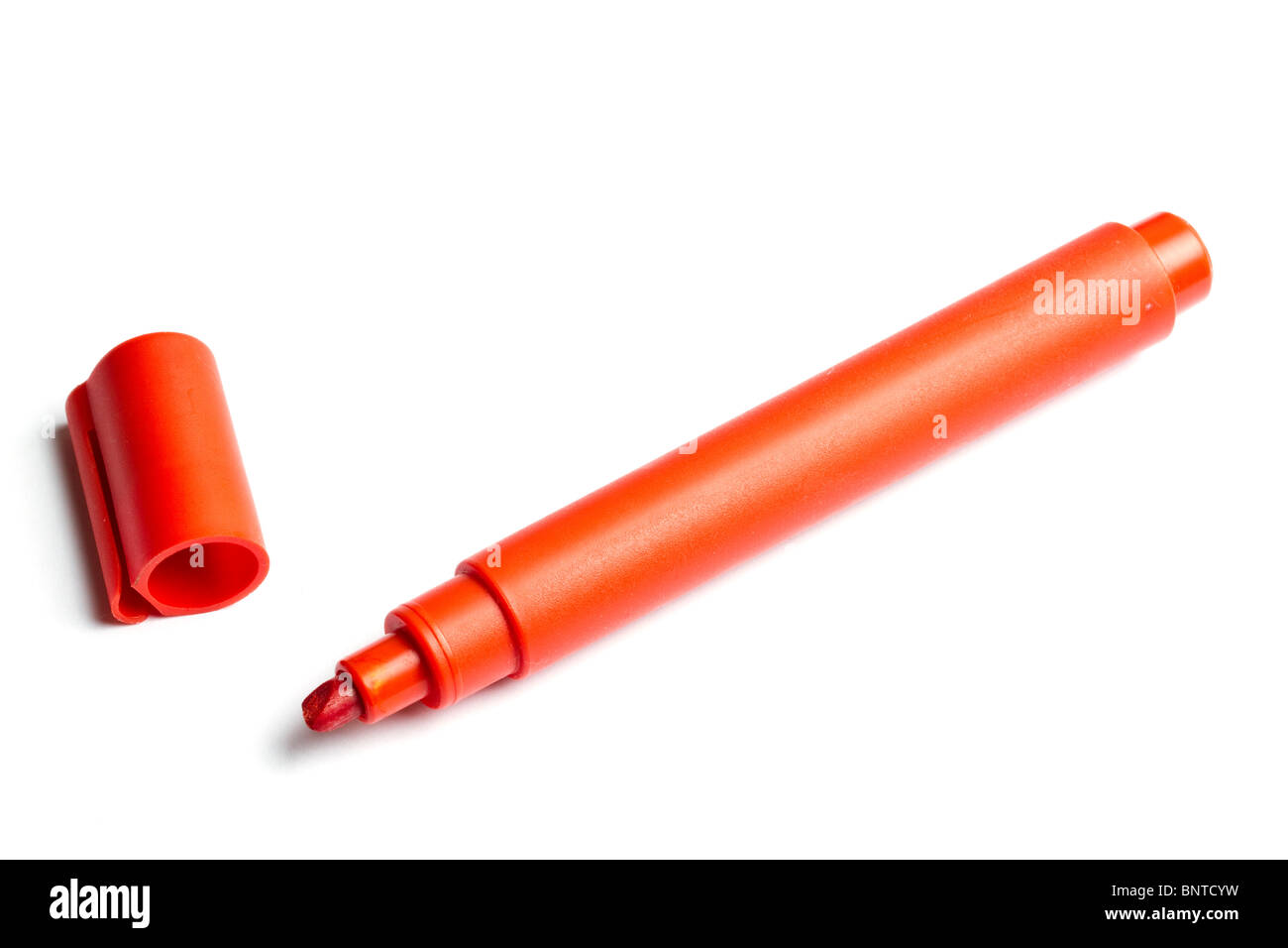 Red highlighter isolated on white background Stock Photo Alamy