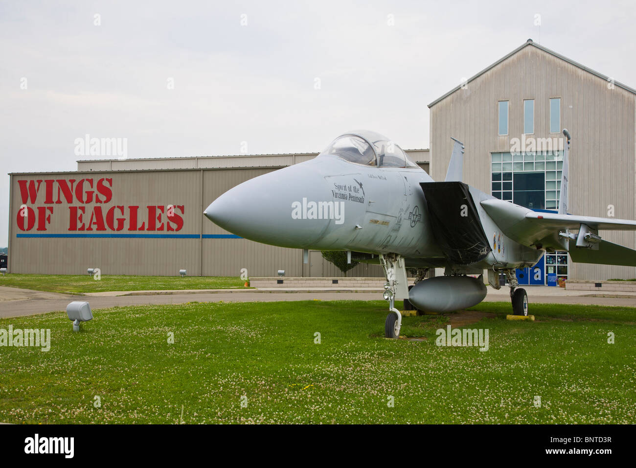 Entrance to Wings of Eagles Warplane Museum in Elmira New York Stock Photo