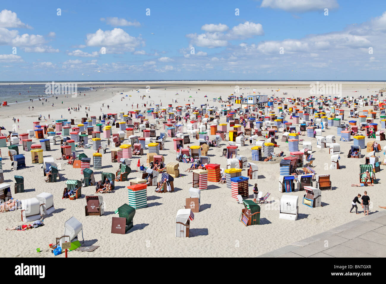 beach of Borkum Town, Borkum Island, East Friesland, North Sea Coast, Lower Saxony, Germany Stock Photo