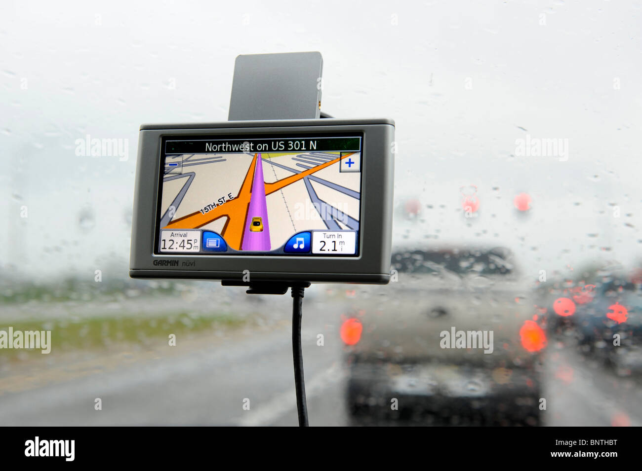 Global Positioning System GPS direction map route marker on the