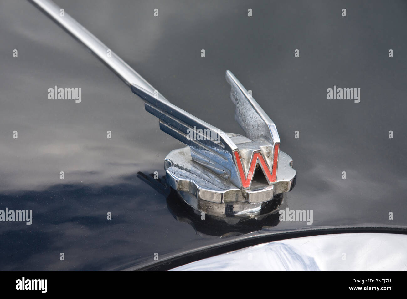 Radiator badge on the of a Wolseley Four/fortyfour Stock Photo