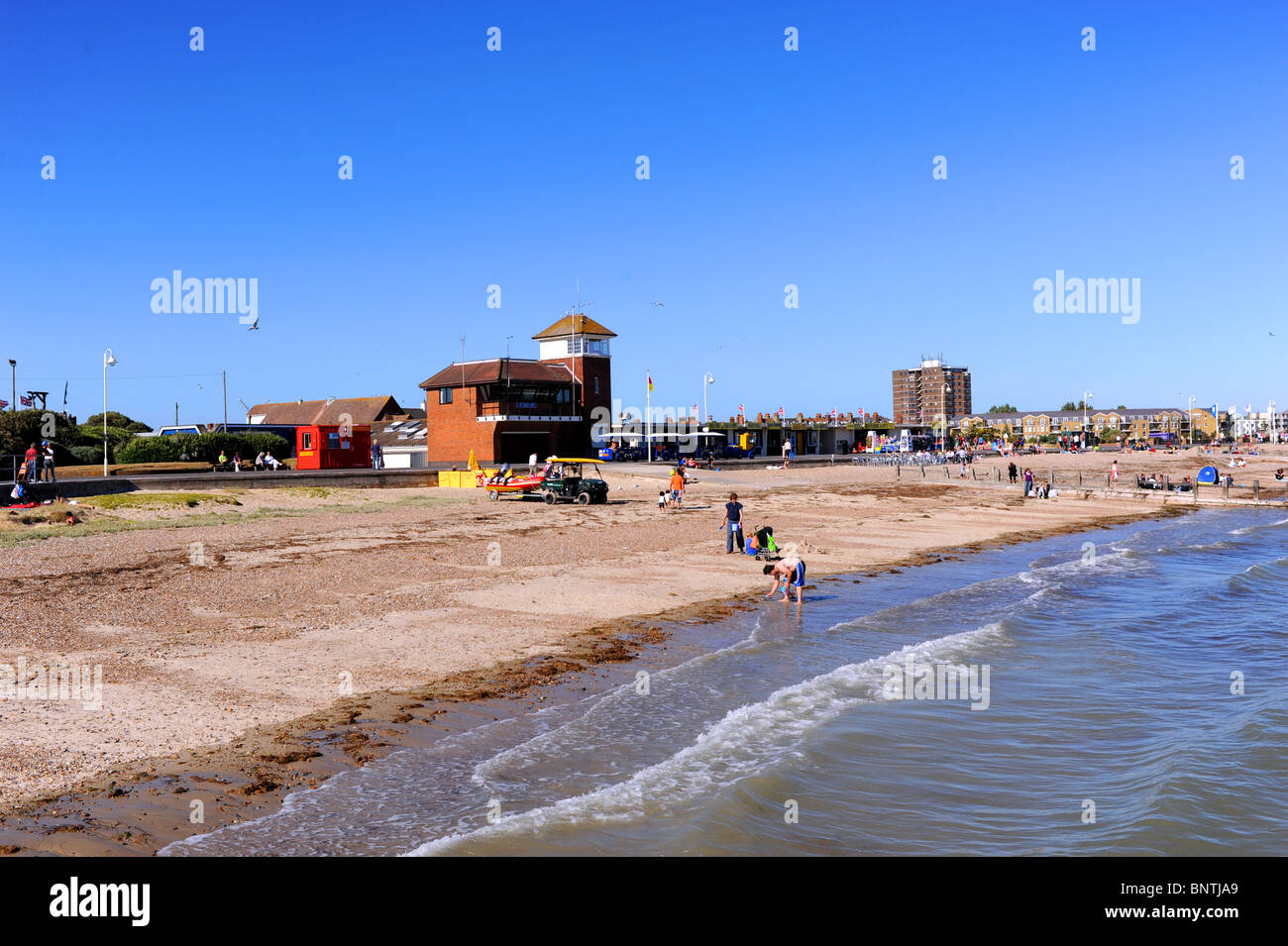 Littlehampton coastguard station on the seafront West Sussex UK Stock