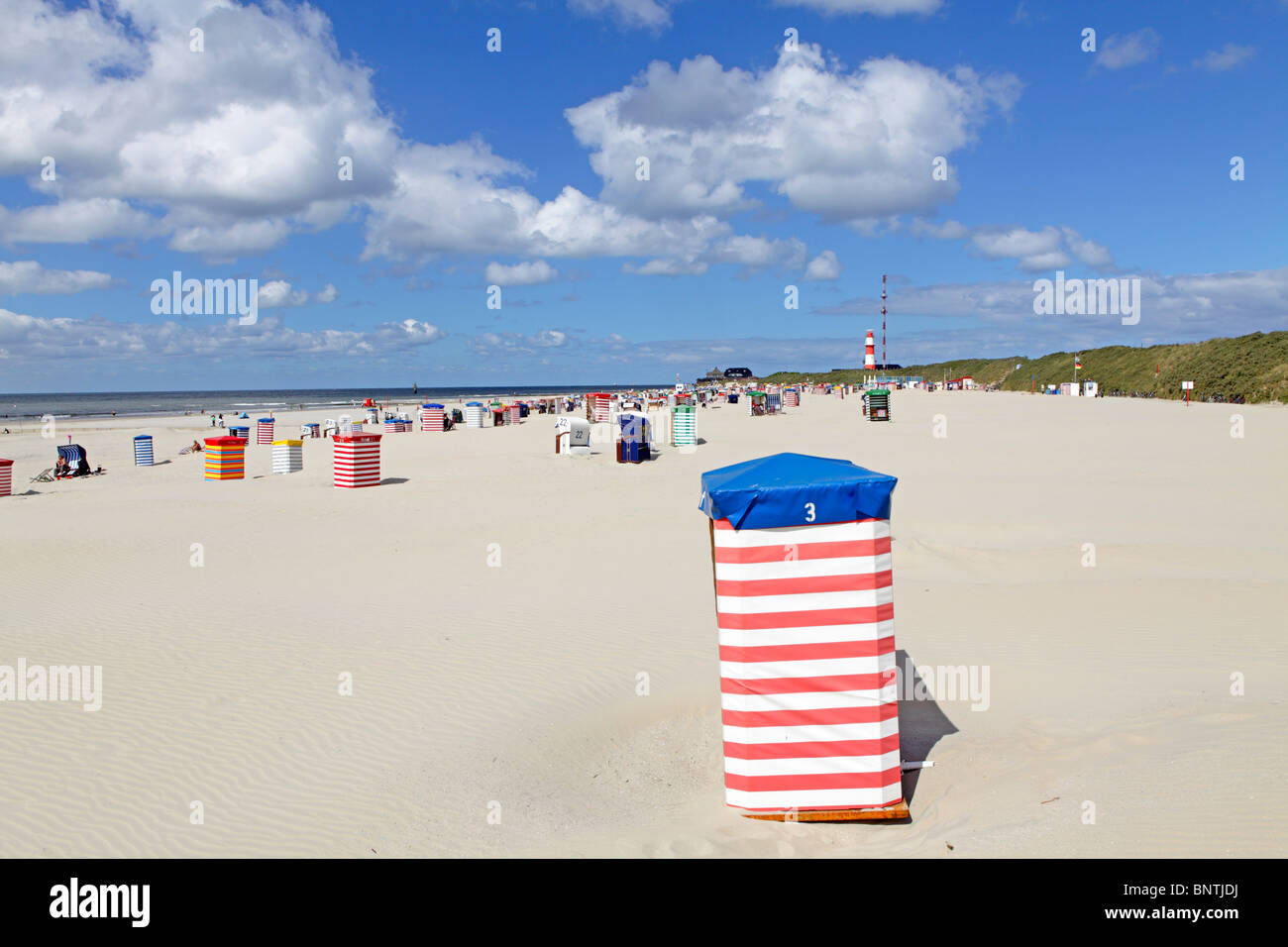 south beach of Borkum Island, East Friesland, North Sea Coast, Lower Saxony, Germany Stock Photo