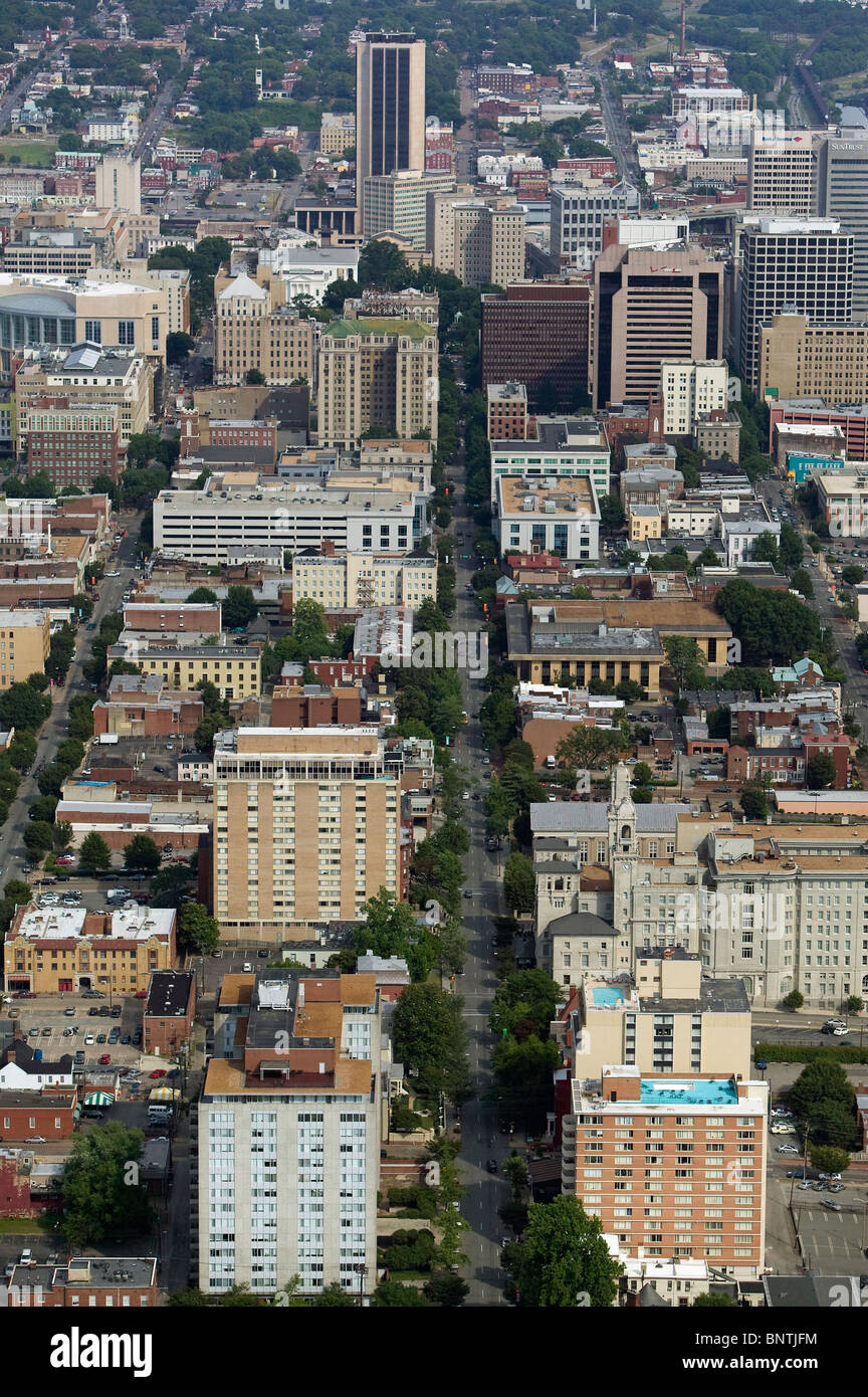 aerial view above Richmond Virginia Stock Photo