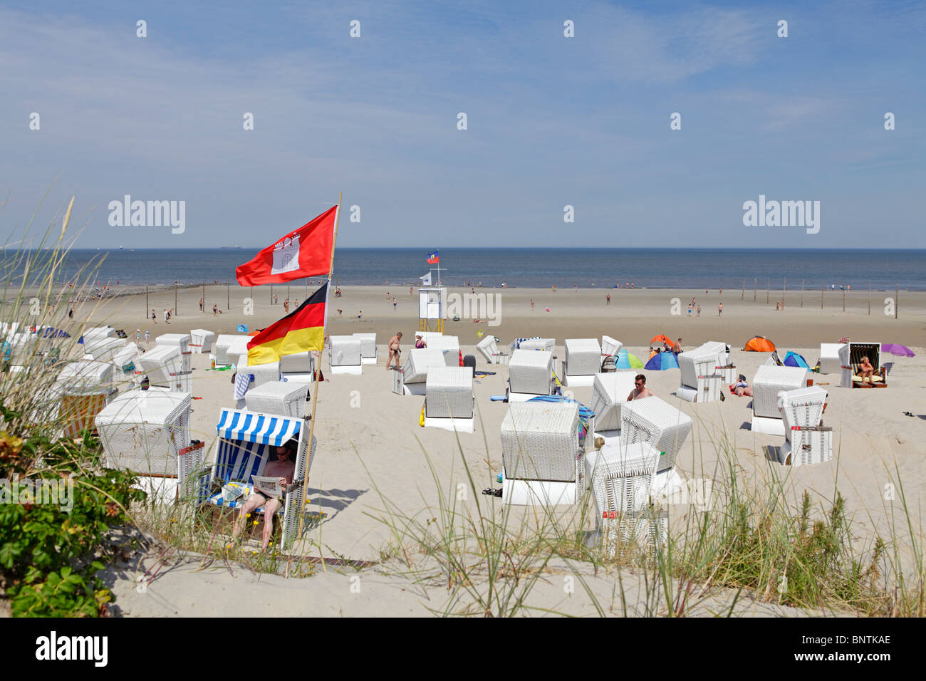 beach, Wangerooge island, East Friesland, Lower Saxony, Germany Stock Photo
