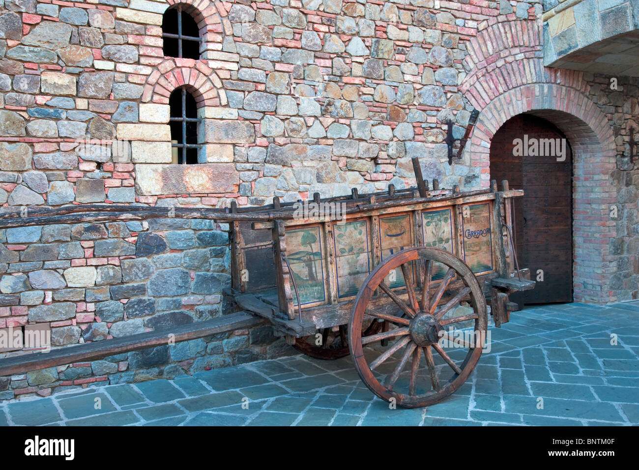 Old cart at Castello di Amorosa. Napa Valley, California. Property released Stock Photo