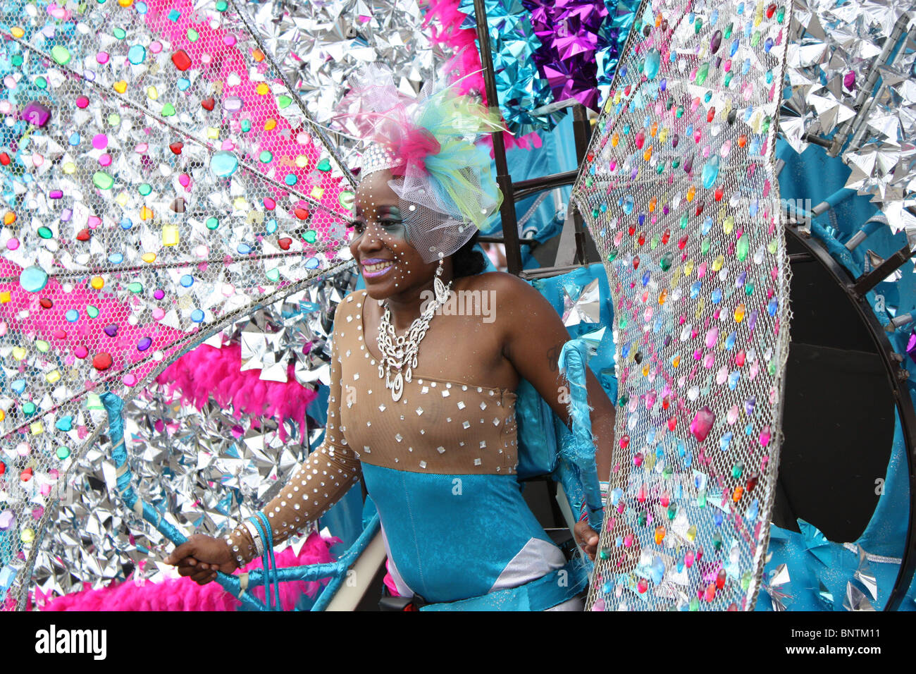 black woman costume caribbean carnival festival Stock Photo