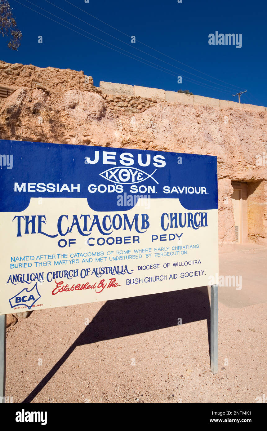 The Catacomb Church - one of five underground churches in Coober Pedy, South Australia, AUSTRALIA. Stock Photo