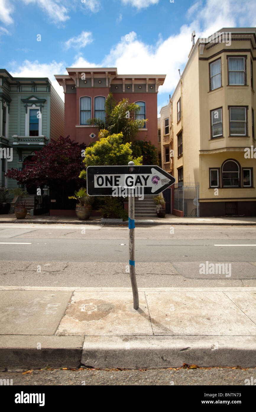 Gay street sign Mission DIstrict California, United States of America Stock Photo