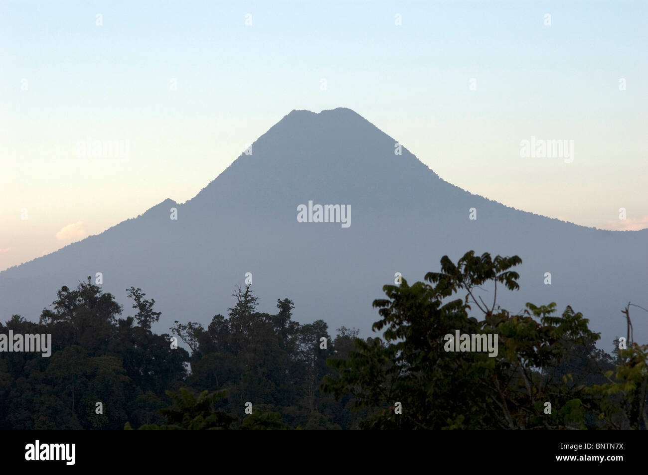 Mount Matutum is a dormant volcano, north of General Santos in South Cotabato Province, Mindanao, Philippines. Stock Photo