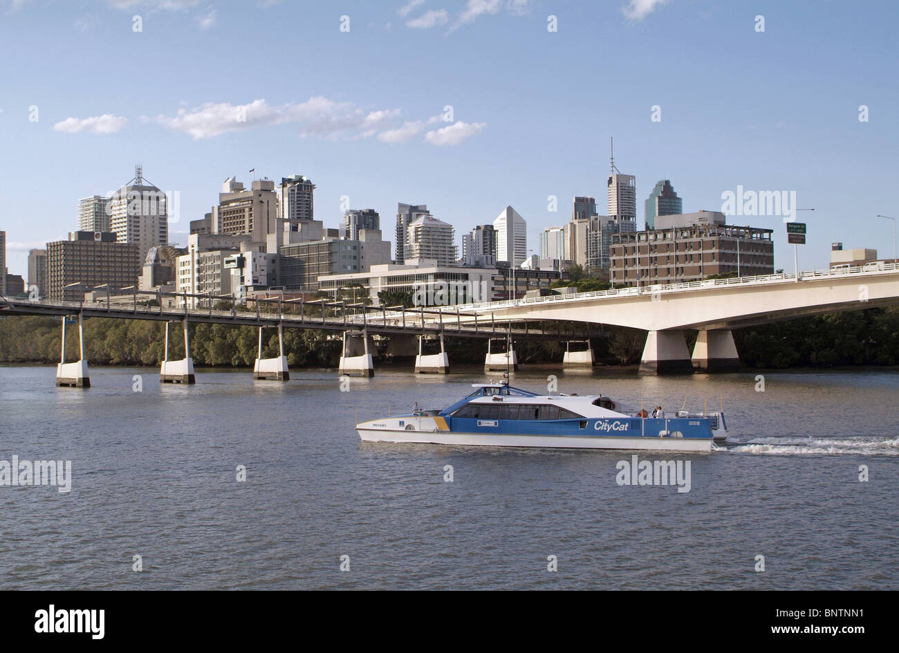 City Cat ferry on the Brisbane River in Brisbane, Australia Stock Photo