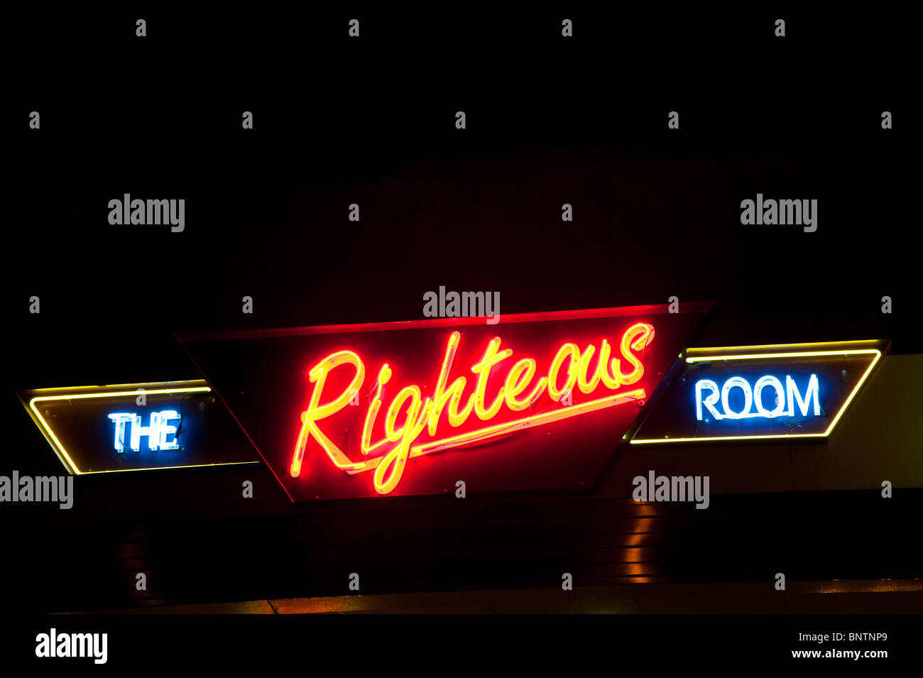 The Righteous Room neon sign. Atlanta GA Stock Photo Alamy