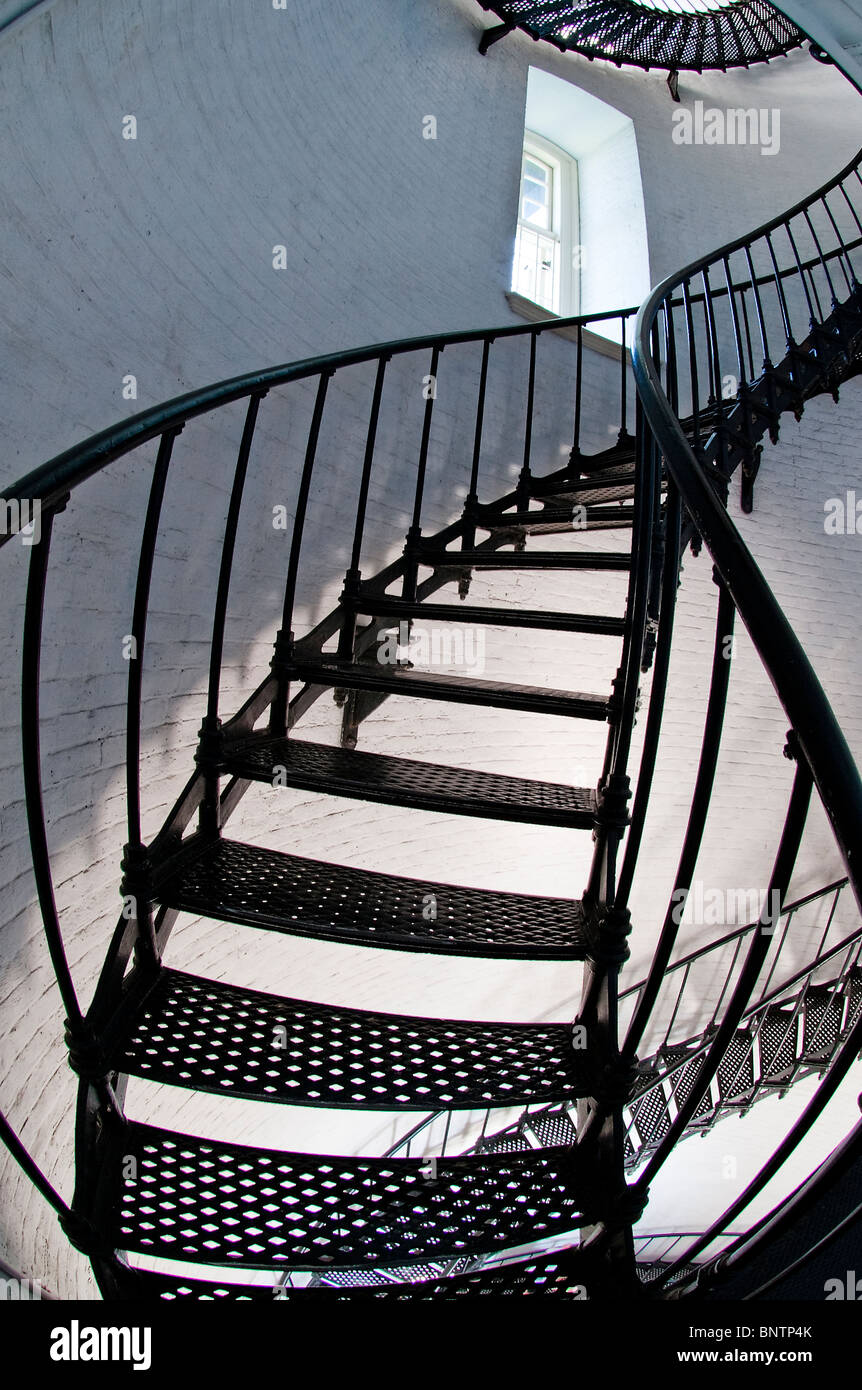 Cast iron spiral stair inside the St. Augustine Lighthouse. St