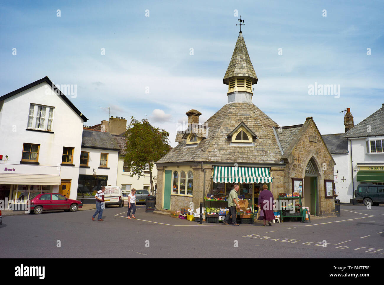 Village centre of Chagford in Dartmoor national Park Devon England Stock Photo