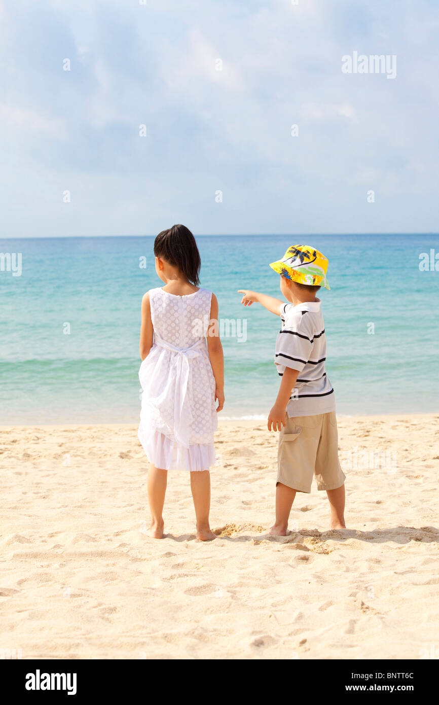 Children playing on the beach Stock Photo Alamy