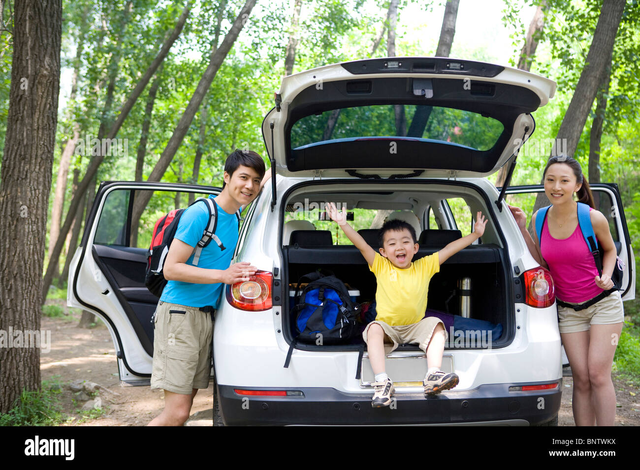 Family on a trip out in the country Stock Photo Alamy