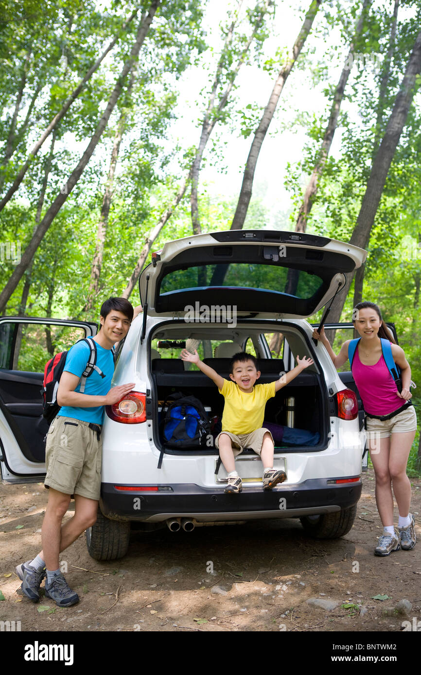 Family on a trip out in the country Stock Photo Alamy