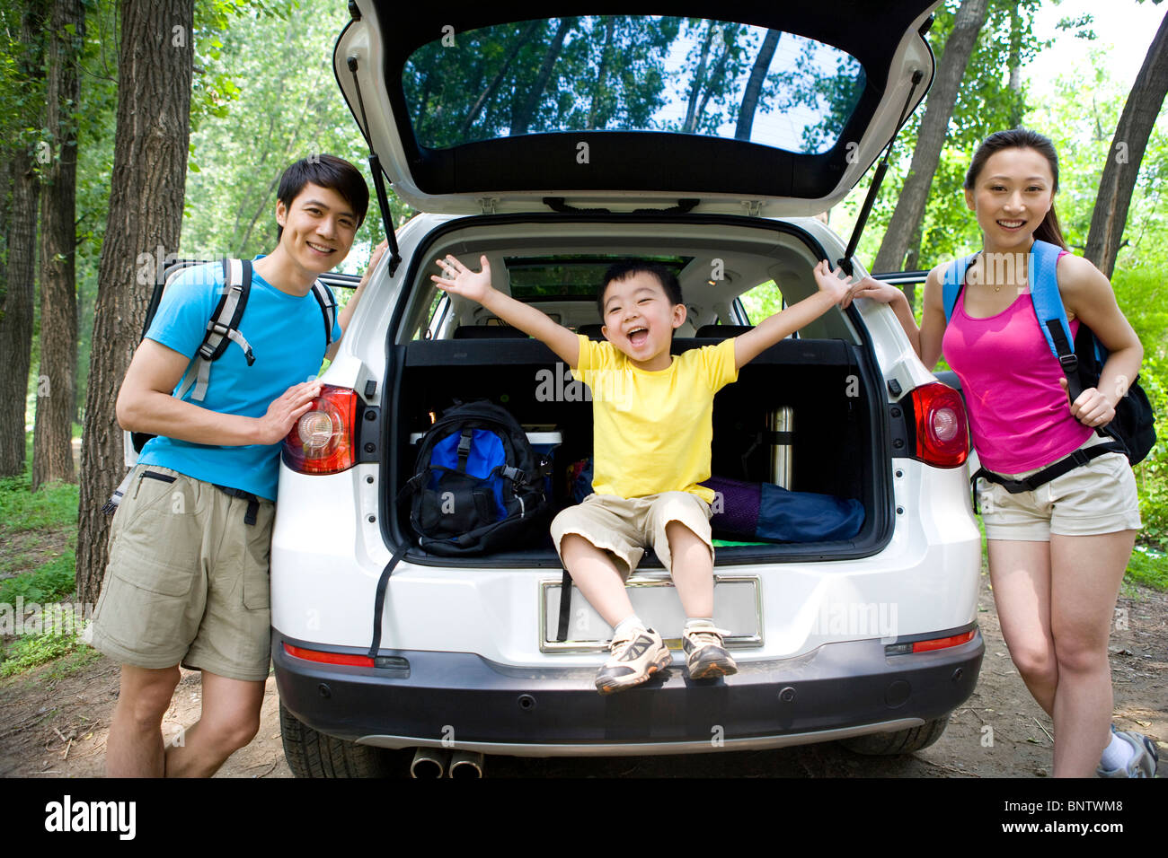 Family on a trip out in the country Stock Photo Alamy