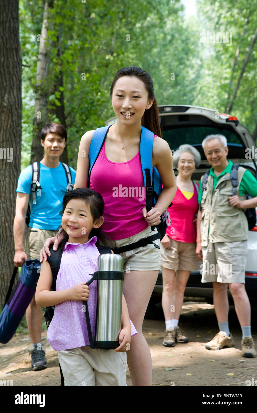 Family on a trip out in the country Stock Photo Alamy