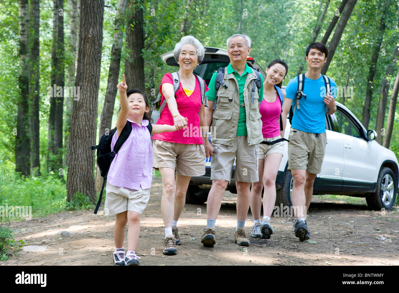 Family on a trip out in the country Stock Photo Alamy