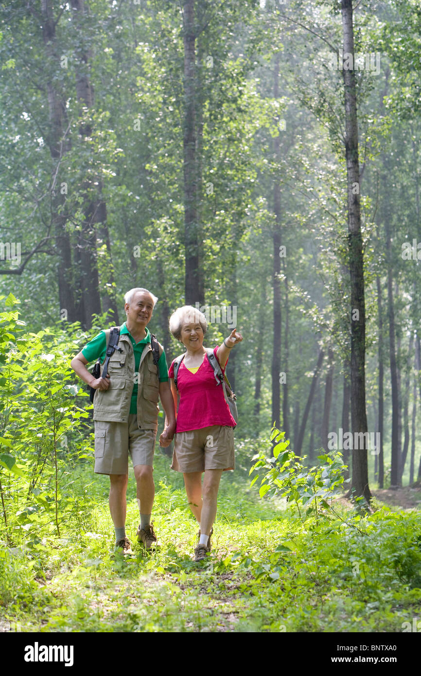 Asian seniors hiking hi-res stock photography and images - Alamy