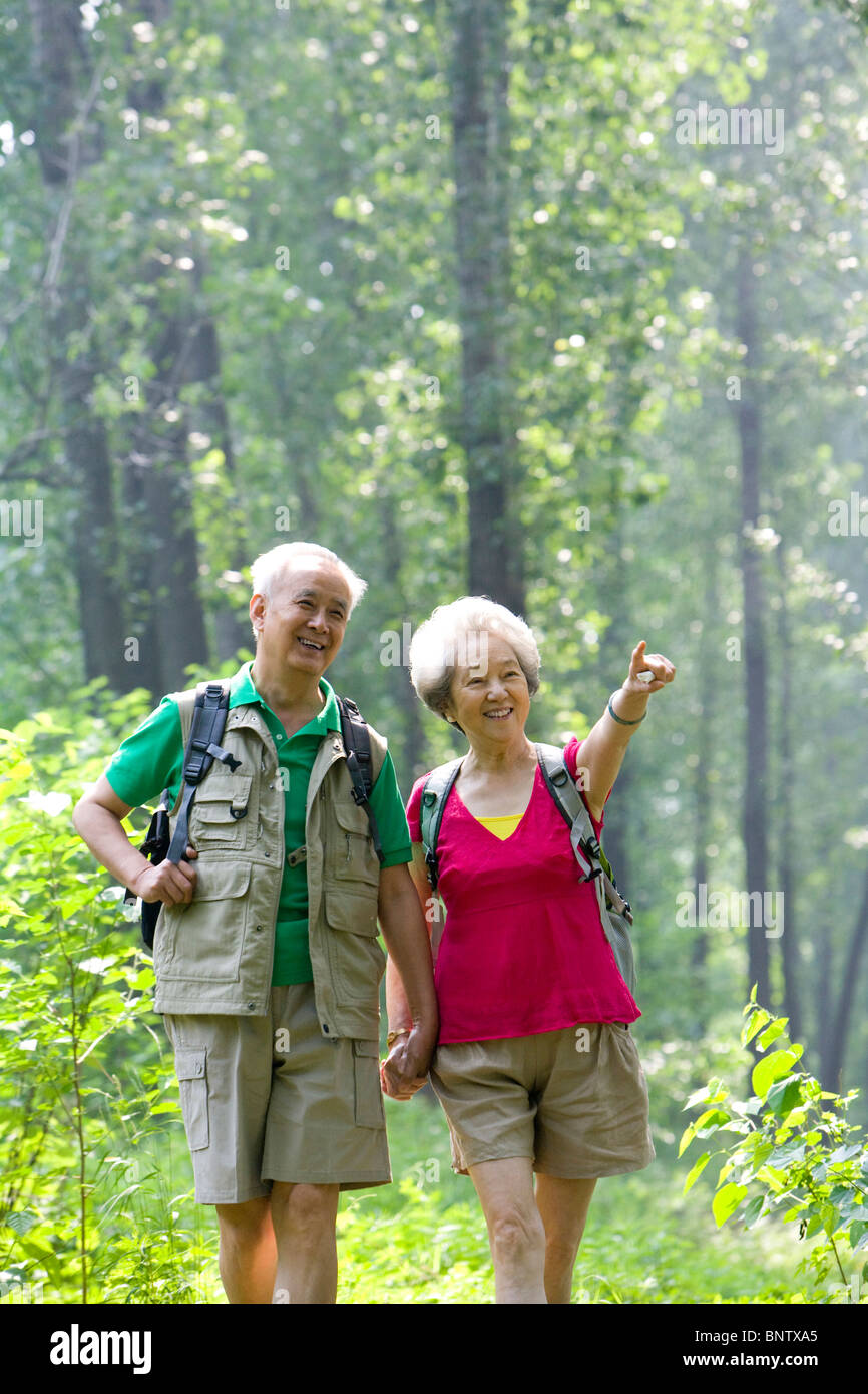 Asian seniors hiking hi-res stock photography and images - Alamy