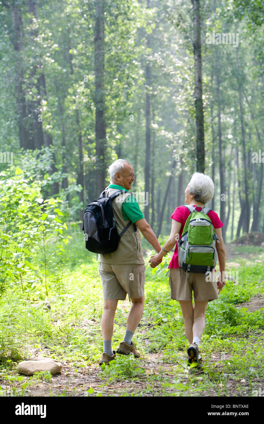 Asian seniors hiking hi-res stock photography and images - Alamy