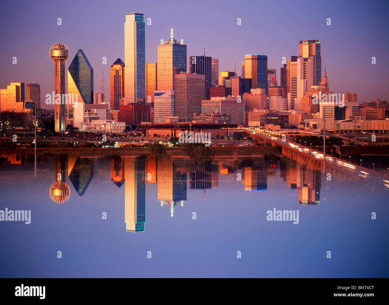 Downtown dallas texas reflecting in hires stock photography and images