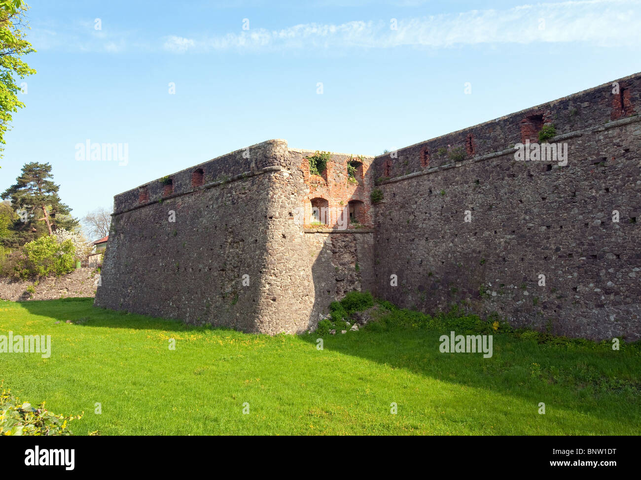 The bastions of Uzhhorod Castle (Ukraine). Built between the 13th and 18th centuries. Stock Photo