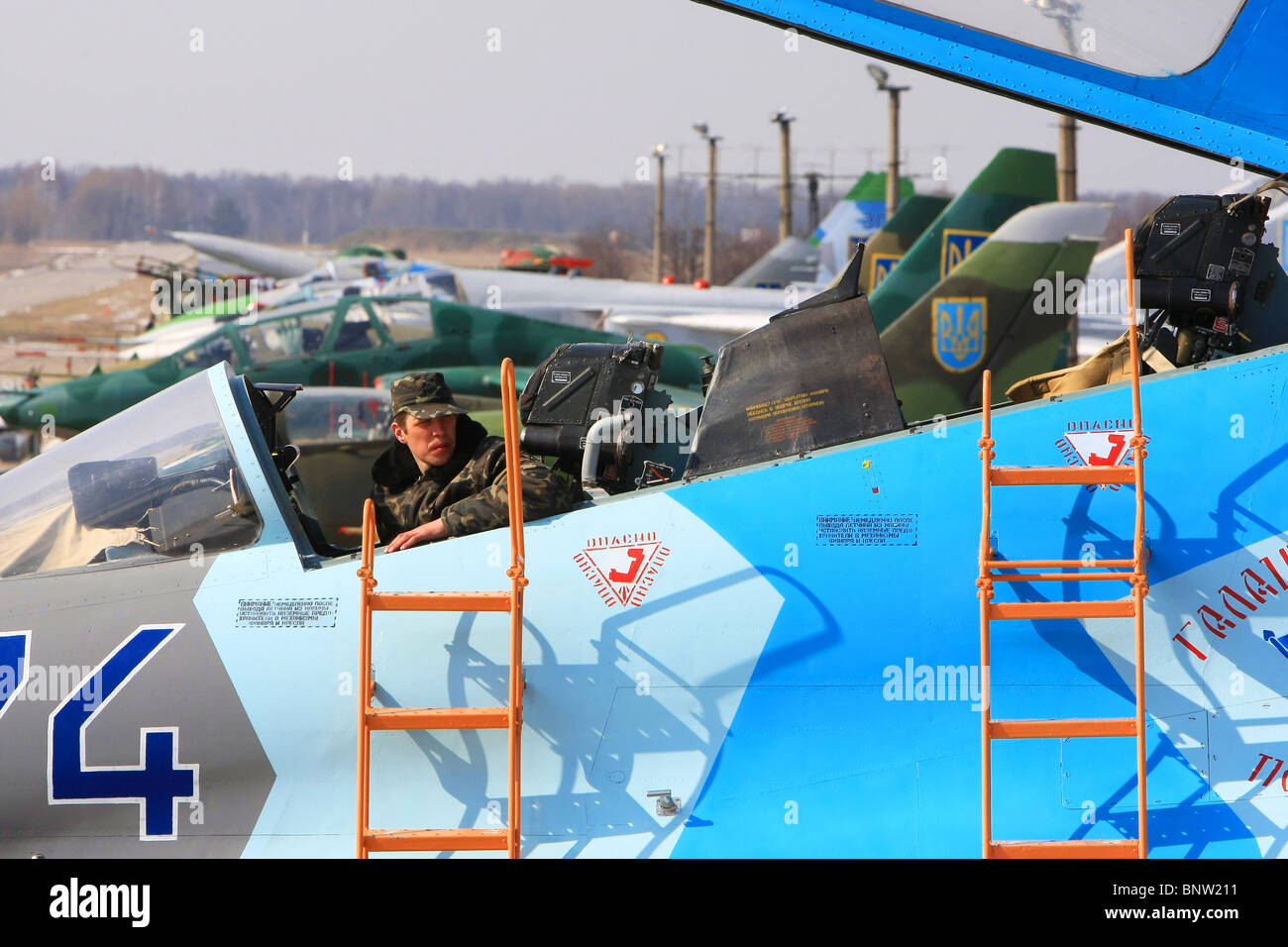 Plane stay at the 40th Fighter Aviation Brigade of the Ukrainian Air ...