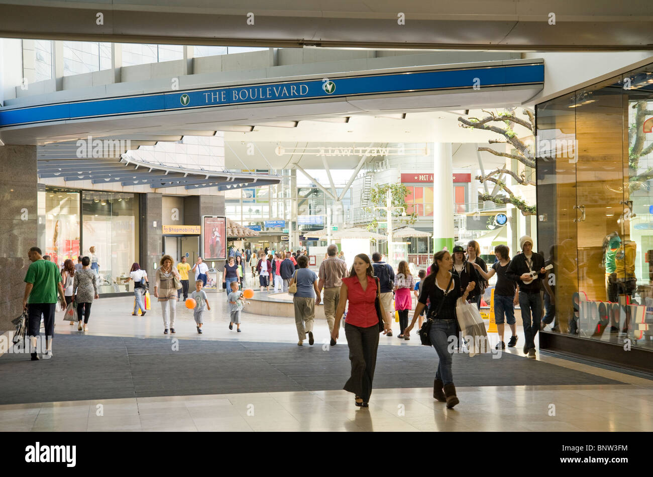 People walking inside a shopping mall in Milton Keynes Stock Photo - Alamy