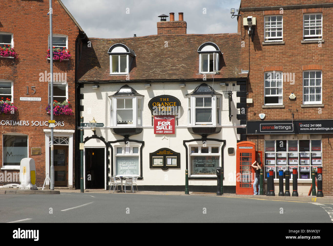 Orange Tree - pub for sale - Hereford, Herefordshire, England UK Stock Photo