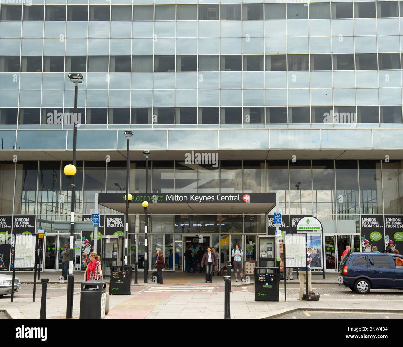 Milton Keynes Central railway station entrance Stock Photo